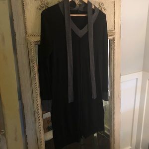 Soft black and gray sweater dress